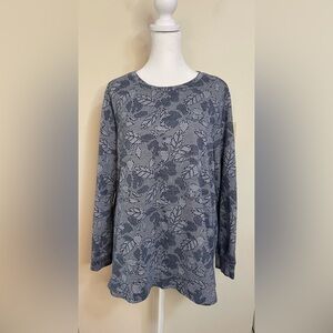 Lands’End Women’s Sweater Pullover Floral Long Sleeves Size Large 14-16